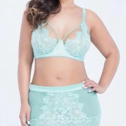 Oh La La Cheri Plus Size Eyelash Lace Skirtini