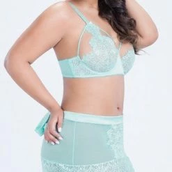 Oh La La Cheri Plus Size Eyelash Lace Skirtini