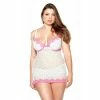 Fantasy Lingerie Curve Plus Size Pushup Polkadot Babydoll & Matching Hipster Panty