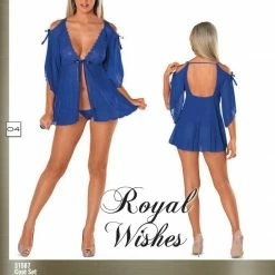 Escante Lingerie Lace Mesh Ribbon Babydoll & G String