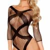 Roma Crotchless Criss Cross Fishnet Teddy
