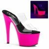 Pleaser USA Sexy Shoes & Boots Adore UV Neon 7 Inch Platform Slide