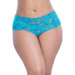 Oh La La Cheri Panties Plus Size Crotchless Lace Boyshort Panty