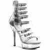 Pleaser USA Close Back Buckled Strap Sandal With Back Zipper