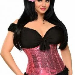 Daisy Corsets Sequin Underbust Corset With Lace Up Back