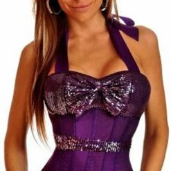 Daisy Corsets Lingerie Sequin Halter Top Corset