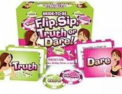 Ball & Chain Adult Games, Bachelorette Party Favors, & Accessories Flip/Sip Truth Or Dare