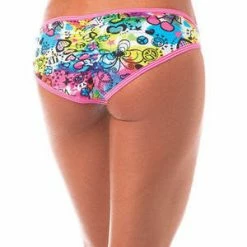 Bodyzone Apparel Mix & Match "Peace N' Love" Graffiti Scrunch Hip Half Back Panty