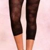 Lovely Day Sheer Black Floral Leggings Hosiery