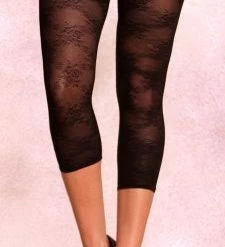 Lovely Day Sheer Black Floral Leggings Hosiery