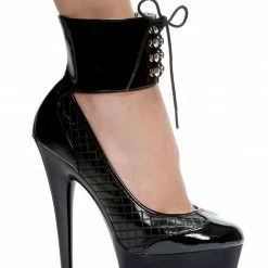 Ellie Shoes 6 Inch Stiletto Heel Lace Up Ankle Cuff Platform Pump