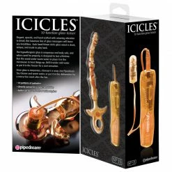 Pipedream Products Icicles No 15 Gold Glass Vibrator Vibrators, Wands, Massagers, Bullets & Eggs