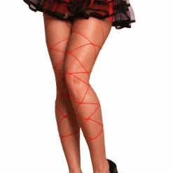 Lovely Day Accessories Red Diamond Fishnet Leggings