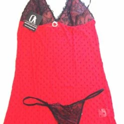 Curve Appeal Lingerie Plus Size Heart & Lace Babydoll & G String