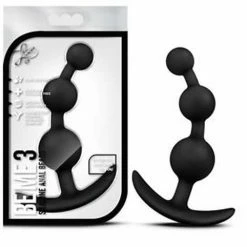 Blush Novelties Rings, Beads, Plugs, & Kegel (Ben Wa Balls) Blush Luxe Silicone Be Me 3 Anal Beads, 5", Black