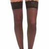 Oh La La Cheri Hosiery Lace-Up Print Sheer Thigh Highs