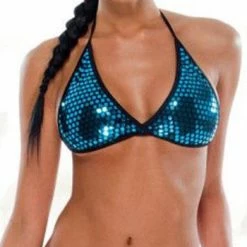 Bodyzone Apparel Turquoise Mirrored Tie Dancer Set