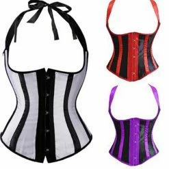 Vacodo Halter Striped Underbust Corset Lingerie